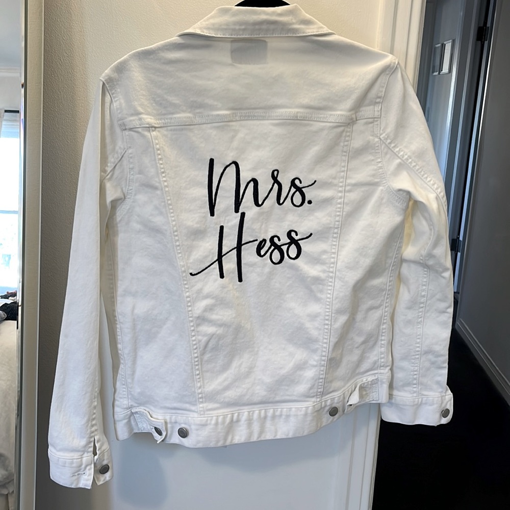 White Denim Mrs Hess Bride Jacket